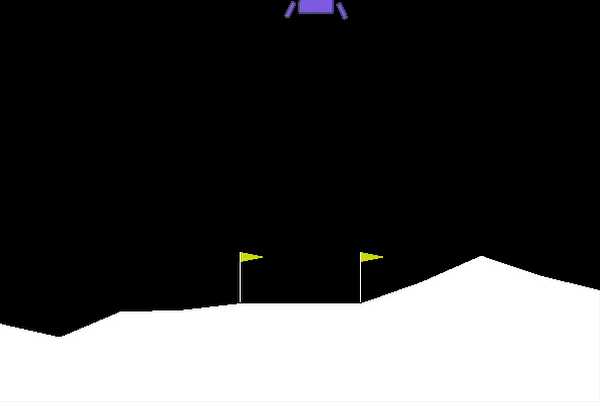 Trained lander touching down on the surface